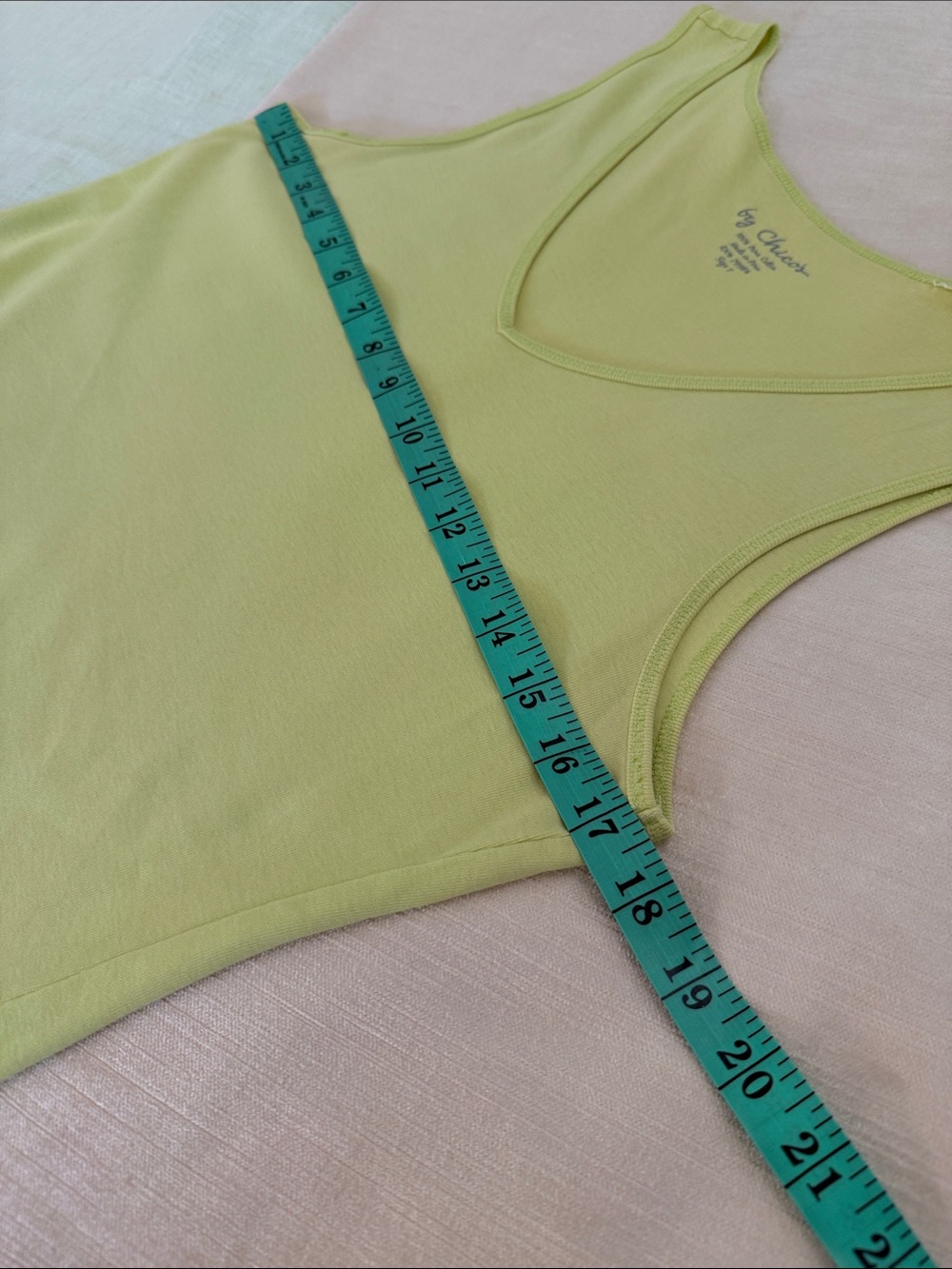 Chico's lime green V-Neck Pima Cotton Tank Top